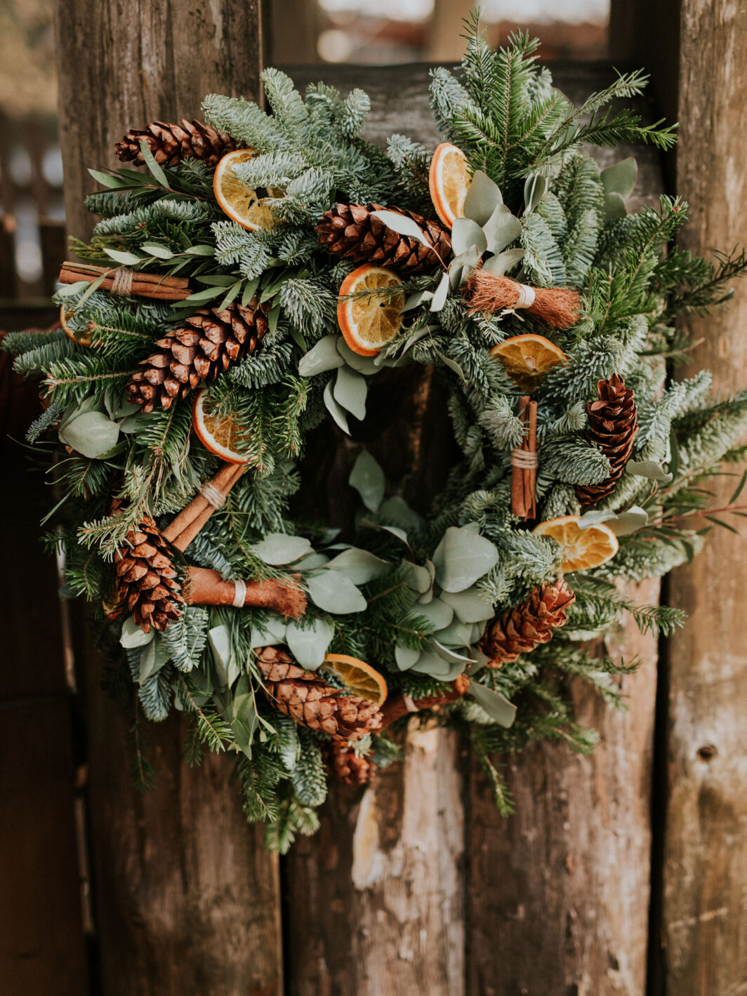 Wianek z suszoną pomarańczą